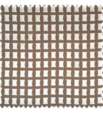 Brown grey color geometric square shapes vertical thin lines flowing thin lines polyester base fabric main curtain